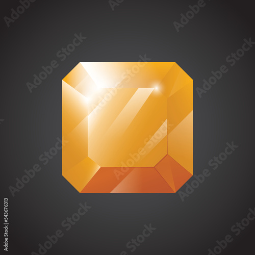 Gem, Precious stone, Game loot UI icon, vector illustration