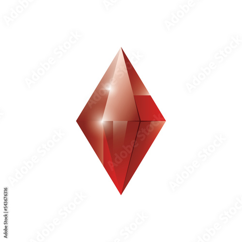 Gem, Precious stone, Game loot UI icon, vector illustration