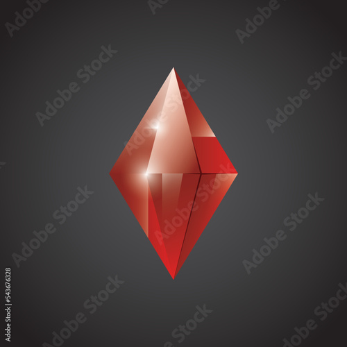 Gem, Precious stone, Game loot UI icon, vector illustration