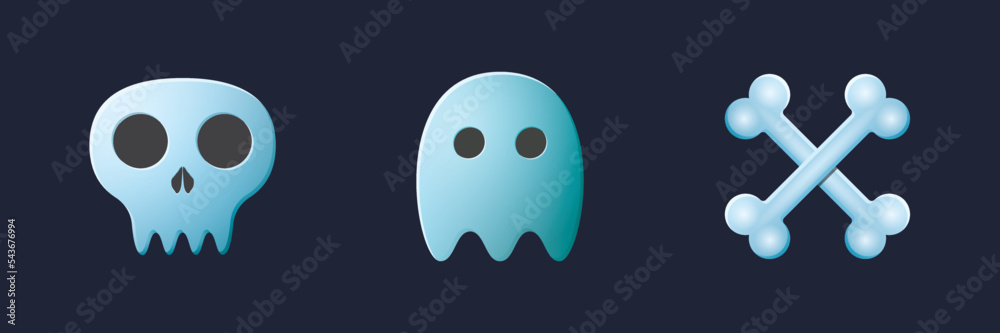 Fototapeta premium Game UI assets set. Gaming user interface death icons collection. vector illustration