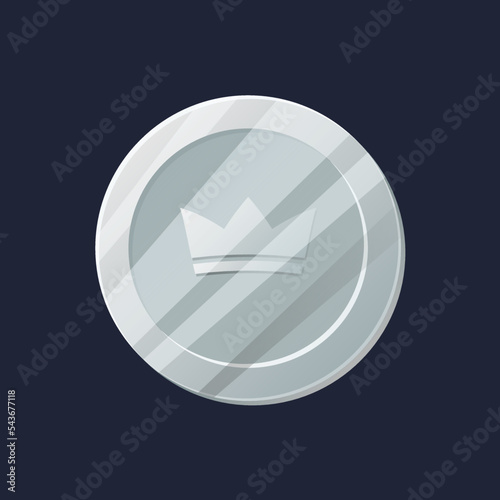 Game UI asset. Gaming user interface coin icon. vector illustration