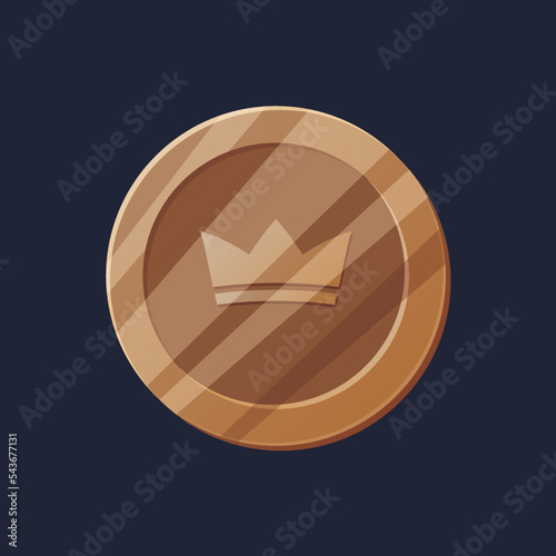 Game UI asset. Gaming user interface coin icon. vector illustration