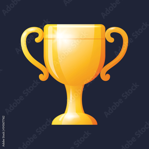 Game UI asset. Gaming user interface trophy cup icon. vector illustration