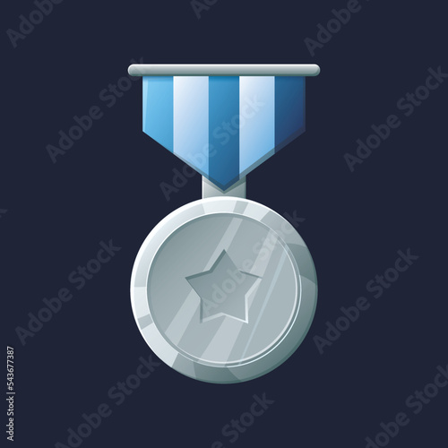Game UI asset. Gaming user interface medal icon. vector illustration