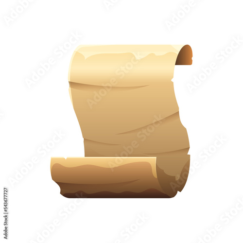Game UI asset. Gaming user interface paper scroll icon. vector illustration