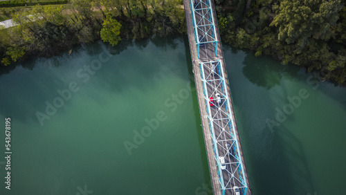 Fotografie Victory bridge aerial view over the Piave river