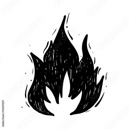 Doodle sketch style of Hand drawn fire vector illustration.