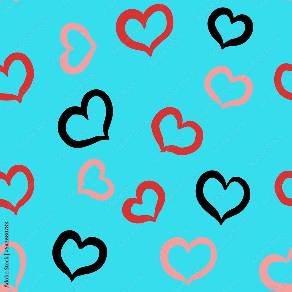 seamless pattern with hearts seamless abstract pattern background fabric design print wrapping paper digital illustration texture wallpaper watercolor paint