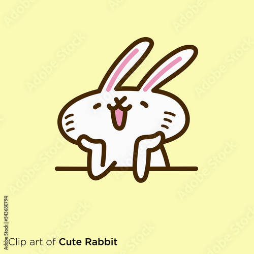 ウサギのキャラクターイラストシリーズ　「楽しいことを考えるうさぎ」