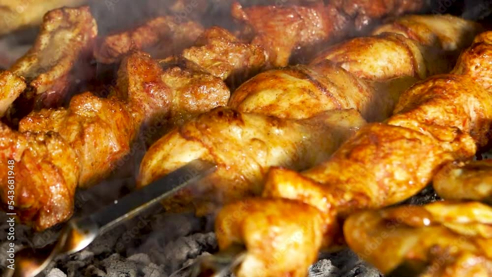 Meat barbecue over hot coals. Meat barbecue over hot coals.