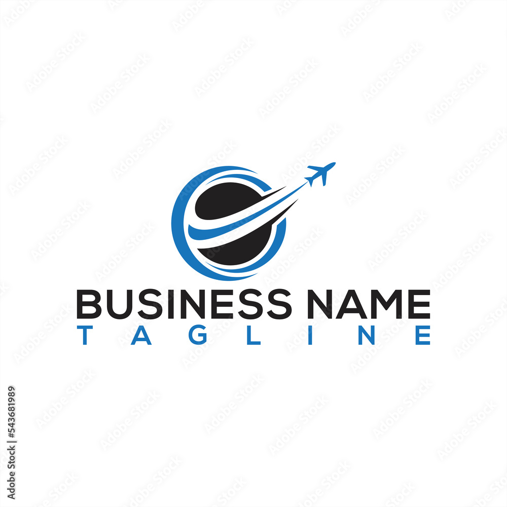 Airplane icon logo design with vector format.