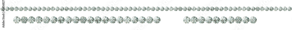 line of diamonds on transparent background