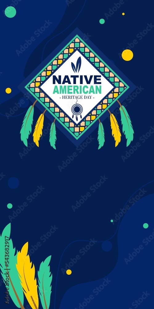 Native American Heritage Day Template with copyspace Hand Drawn Cartoon ...