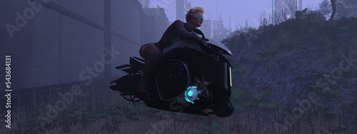 Fotografia Frau auf Hoverbike