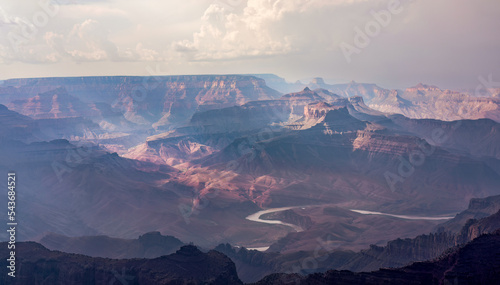 Sun comes out after late afternoon storm clears at Lipan Point - Grand Canyon National Park - South Rim - Colorado River