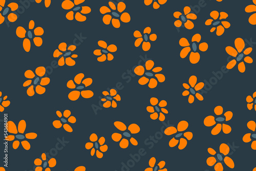 Simple flower seamless pattern vector tissue print design. Rustic floral fash...