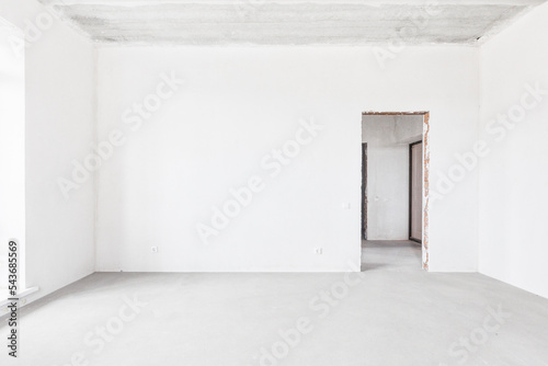 interior of the apartment without decoration in white colors