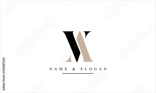 VA, AV, V, A abstract letters logo monogram