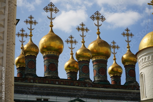 MOSCOW, RUSSIA. Dormition Cathedral of Moscow Kremlin Cathedral of Assumption is Russian Orthodox church