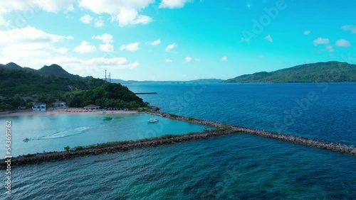 Aerial view of the beautiful coastline of Misibis Bay photo