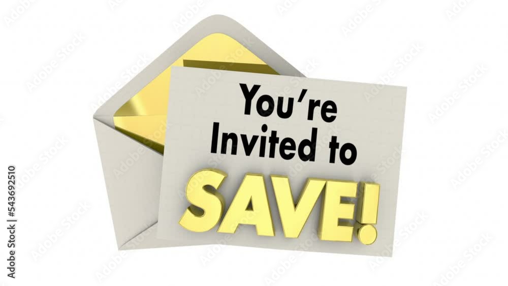 Youre Invited to Save Exclusive Invitation Sale Event Money Discount Offer 3d Animation Youre Invited to Save Exclusive Invitation Sale Event Money Discount Offer 3d Animation