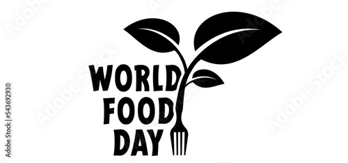 World Food Day is a day on which food is central and worldwide attention is drawn to food security in the world. Ecological eco footprint on globe and Globe worldwide view map. 