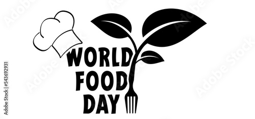 World Food Day is a day on which food is central and worldwide attention is drawn to food security in the world. Ecological eco footprint on globe and Globe worldwide view map. 