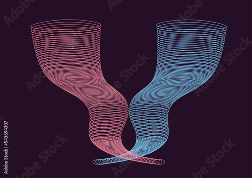 Twister come uragani gemelli o semplice tromba d'aria per un quadro astratto per ufficio cuori gemelli o anime gemelle photo