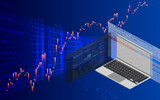 Online trading. Stock and forex trading market platform, vector and illustration.