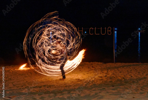 Fireshow at beach in Koh Phangan, Thailand