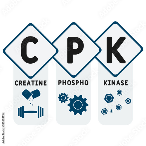 CPK Creatine Phosphokinase  acronym. business concept background.  vector illustration concept with keywords and icons. lettering illustration with icons for web banner, flyer, landing 