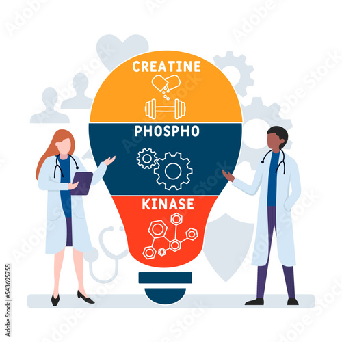 CPK Creatine Phosphokinase  acronym. business concept background.  vector illustration concept with keywords and icons. lettering illustration with icons for web banner, flyer, landing 