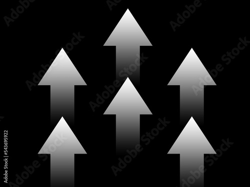 white arrow on black background
