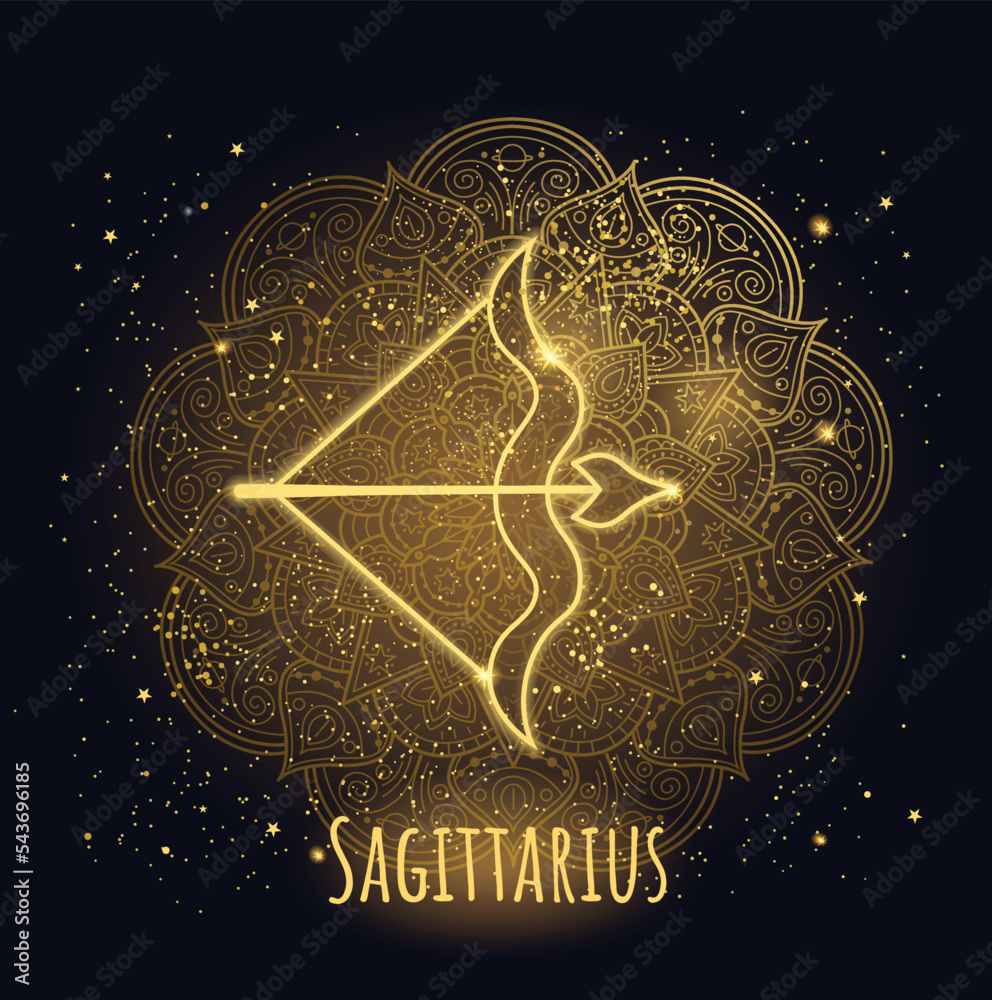 Colorful zodiac sign sagittarius vector lineart. Stock Vector | Adobe Stock
