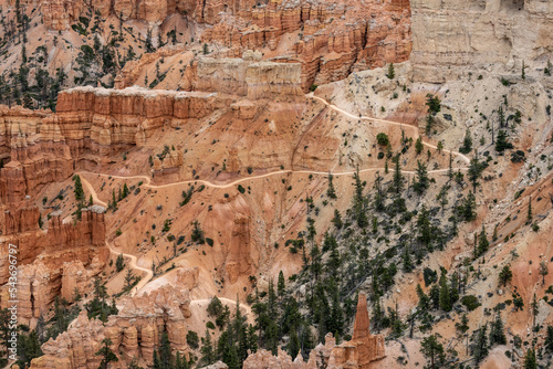 Dirt Trail Cuts Into the Amphitheater of Bryce Canyon