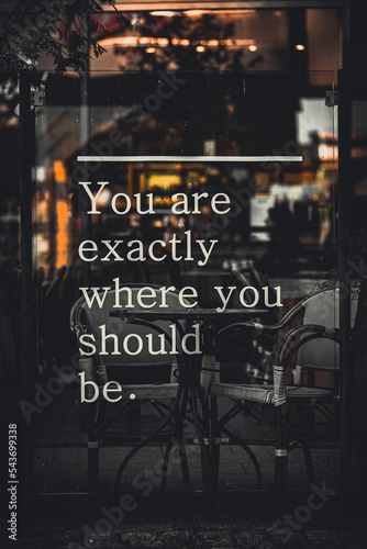 фотографія You are exactly where you should be