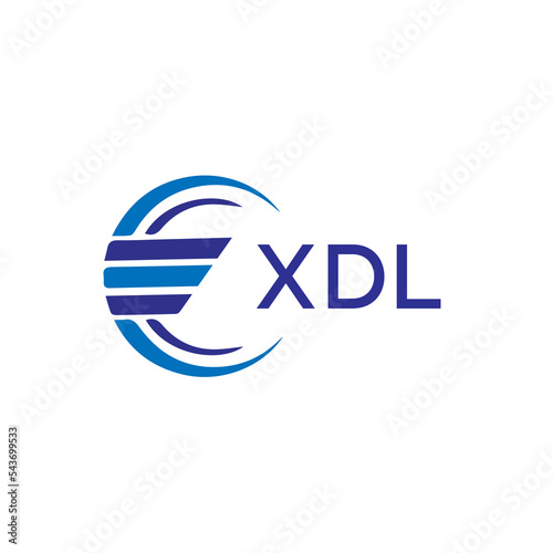 XDL letter logo. XDL blue image on white background. XDL vector logo design for entrepreneur and business. XDL best icon. photo