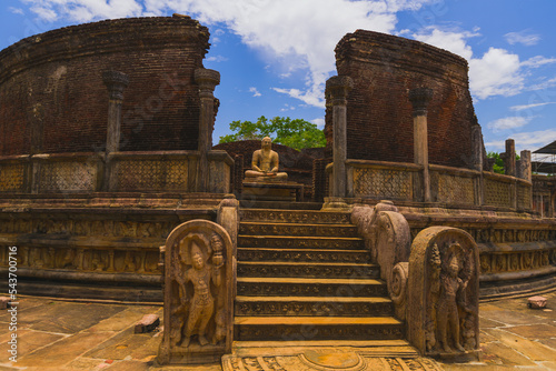 The Polonnaruwa Vatadage in the world heritage city Polonnaruwa, Sri Lanka.  photo