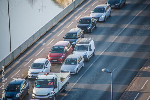 Photography Embouteillage sur le pont de la Reine Mathilde à Rouen (France)