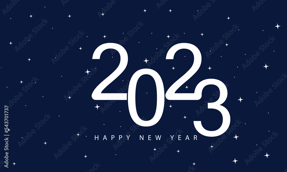 Happy new year 2023, lettering, typography.