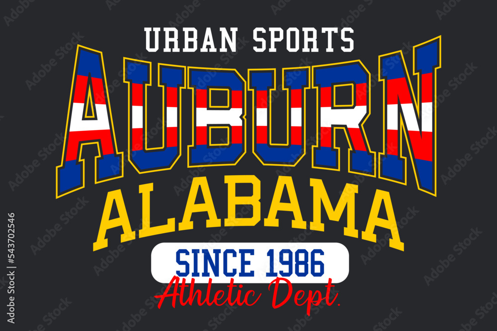 Auburn Alabama vintage typography design - obrazy, fototapety, plakaty 