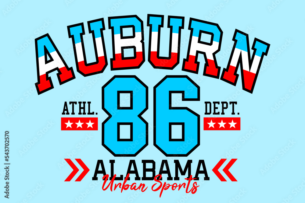Auburn Alabama 86 vintage typography design - obrazy, fototapety, plakaty 
