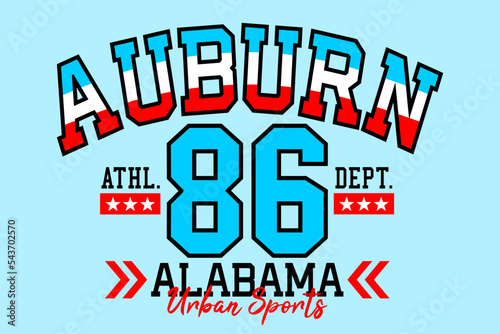 Auburn Alabama 86 vintage typography design photo