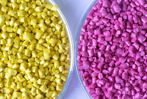 Obraz na płótnie Granular paint. Colored granular pigments for plastic.