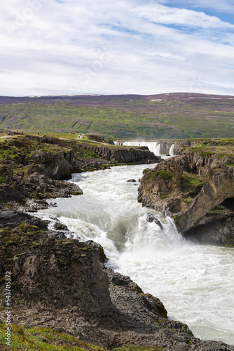 the famous godafoss waterfall in Iceland in summer