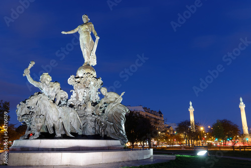 Photography The Triumph of the Republic in the center of the place de la Nation square, Paris, France