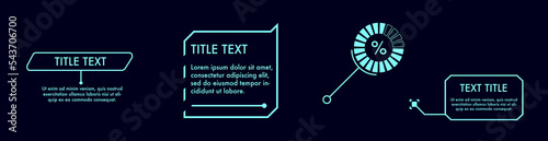 Digital callouts titles. Set of HUD futuristic sci fi frame template. 