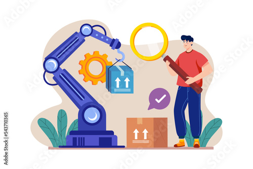 Production Monitoring Illustration concept on white background