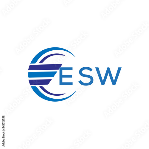 ESW letter logo. ESW blue image on white background. ESW vector logo design for entrepreneur and business. ESW best icon. photo