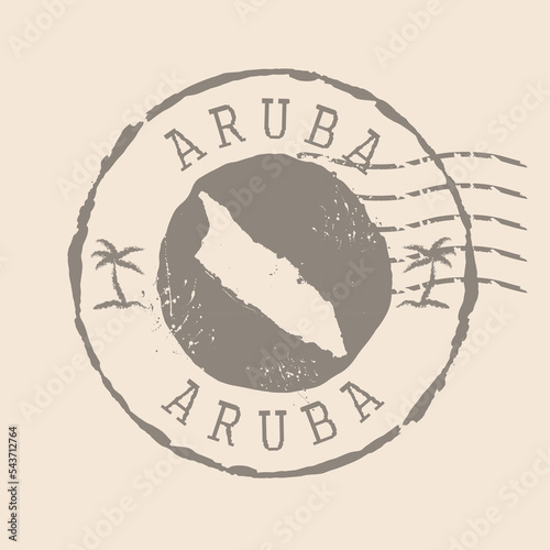 Vászonkép Stamp Postal of  Aruba